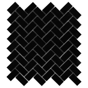 Mozaic Pure Black Herringbone 48